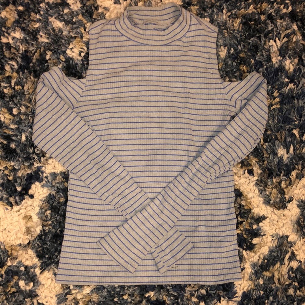 SO Blue Shoulder Cut Long Sleeve